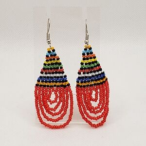 Colorful Beaded Dangle Earrings
